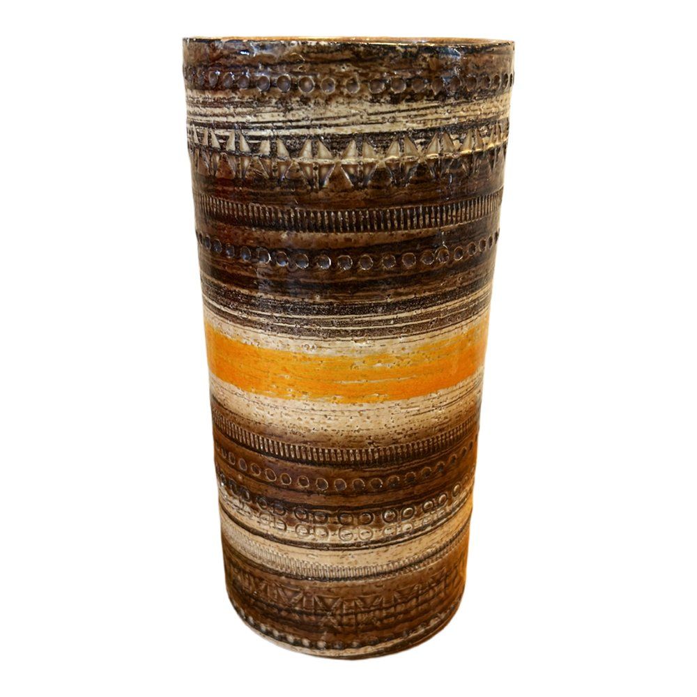 Italian Vase In Sahara Decor By Aldo Londi, 1960s