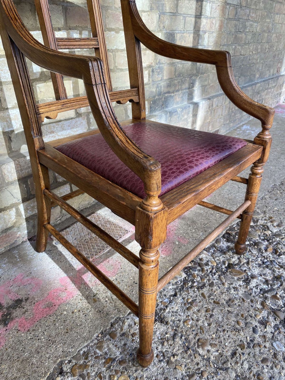 An Aesthetic Movement Oak Armchair Circa 1890 photo Furniture
