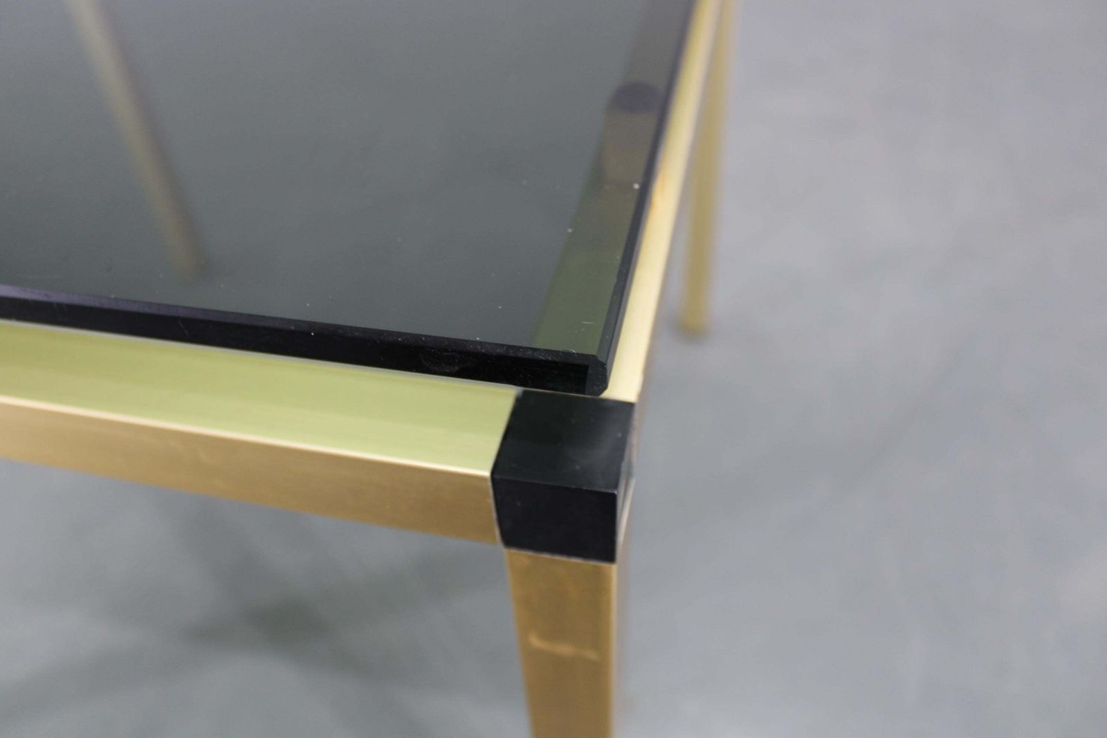 1970s Italian Brass Finish Coffee Table With Smoked Glass Top photo 297.0