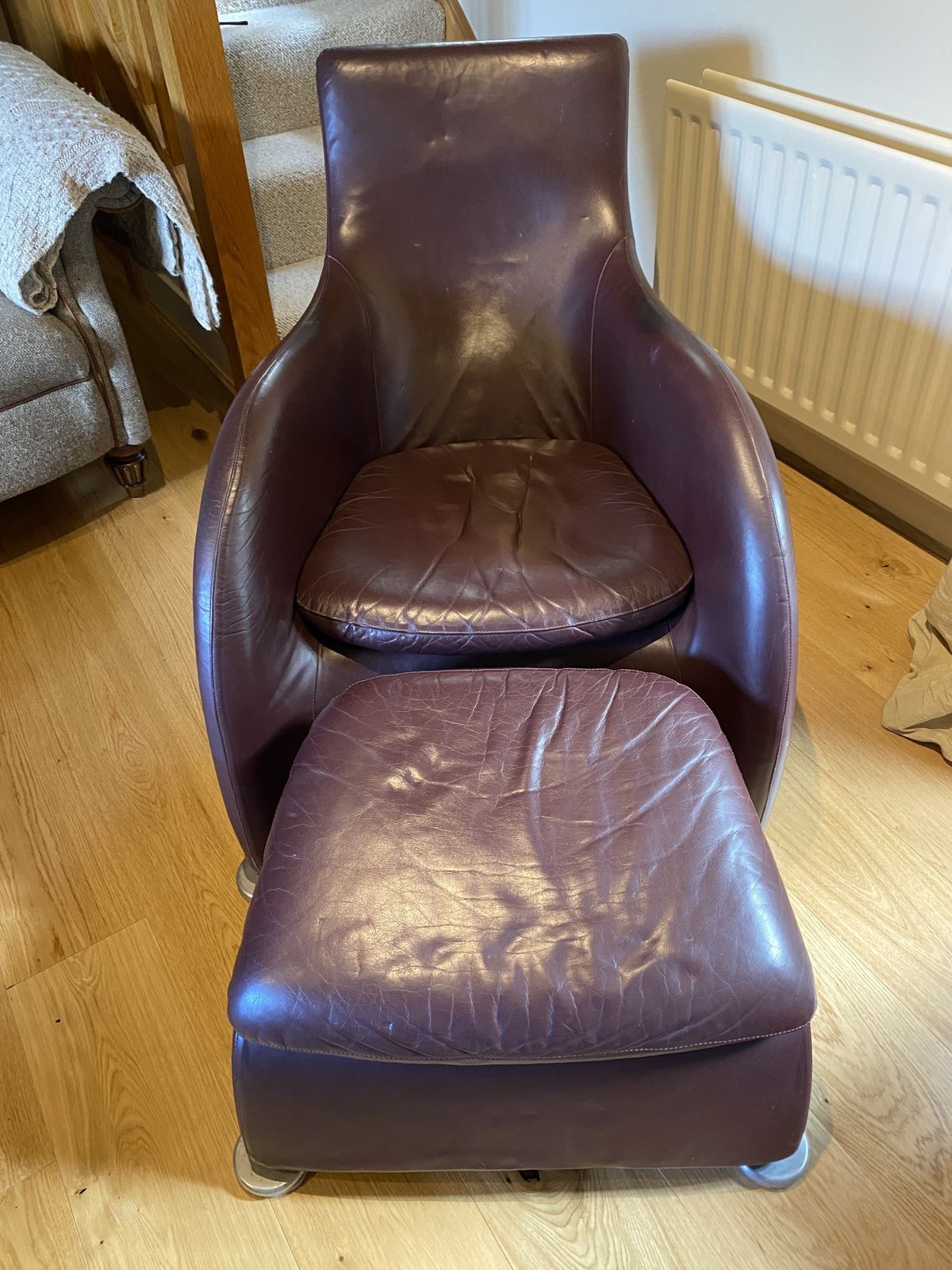 Vintage Loge Lounge Chair In Leather By Gerard Van Den Berg For Montis