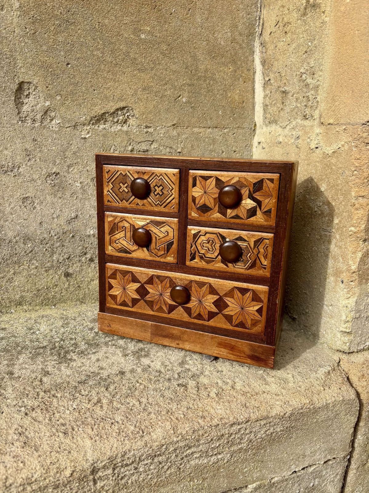 Japanese Miniature Marquetry Chest photo furniture