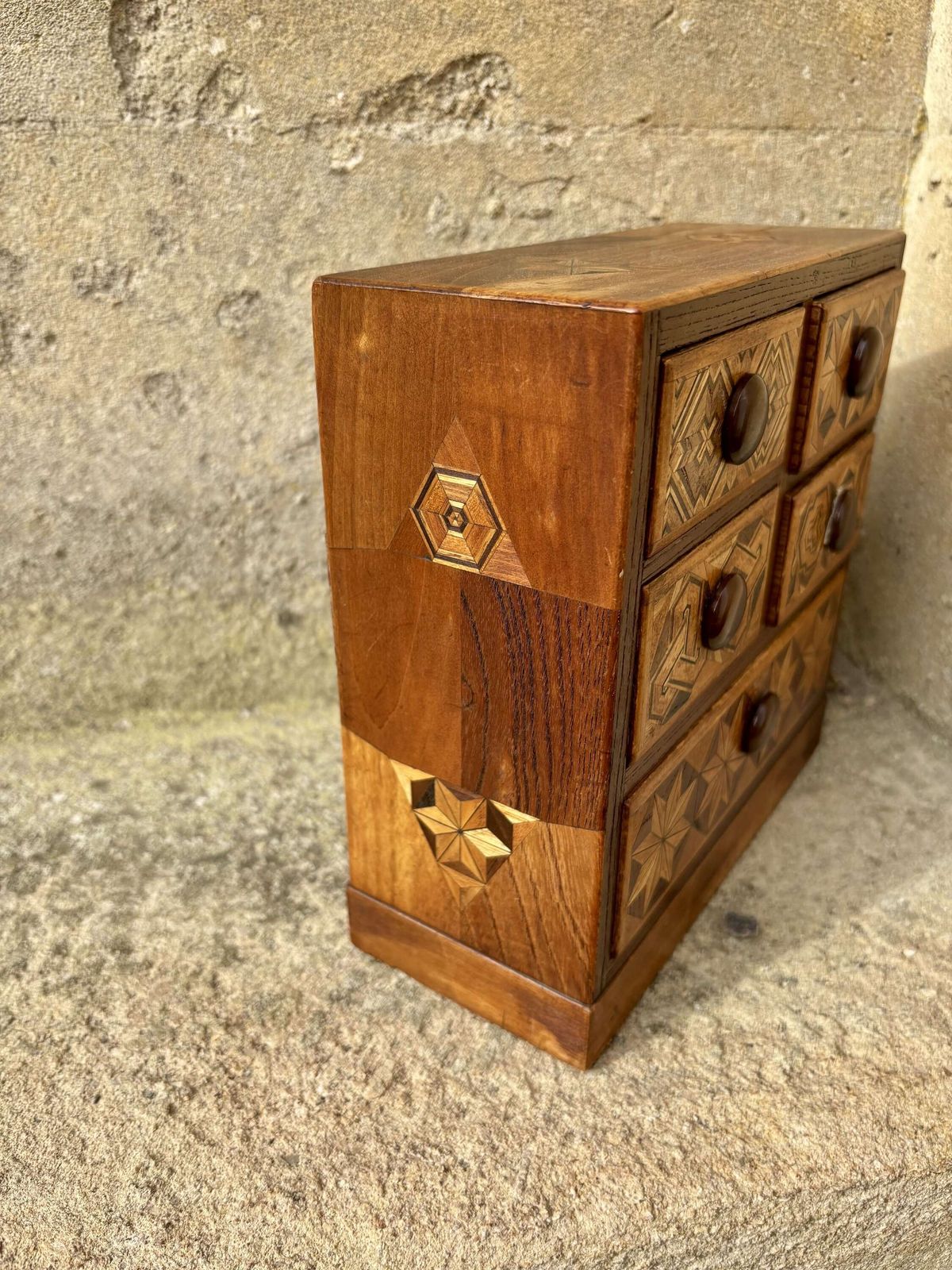 Japanese Miniature Marquetry Chest photo buy