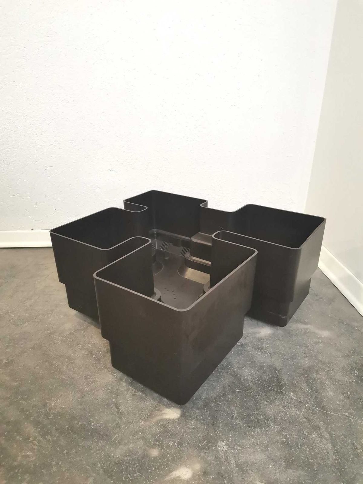 Home Decor Vastill Dark Brown Plastic Planter By Michael Mccann, 1970s photo