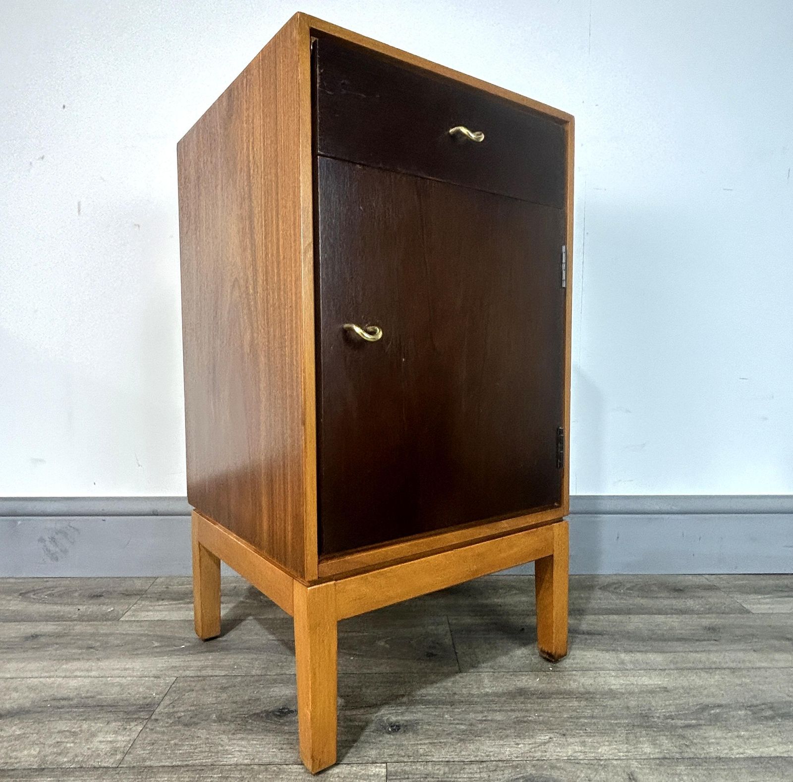 photo for sale Stylish Mid Century Walnut Bedside Cabinet John/Sylvia Reid Stag 1950's/60's