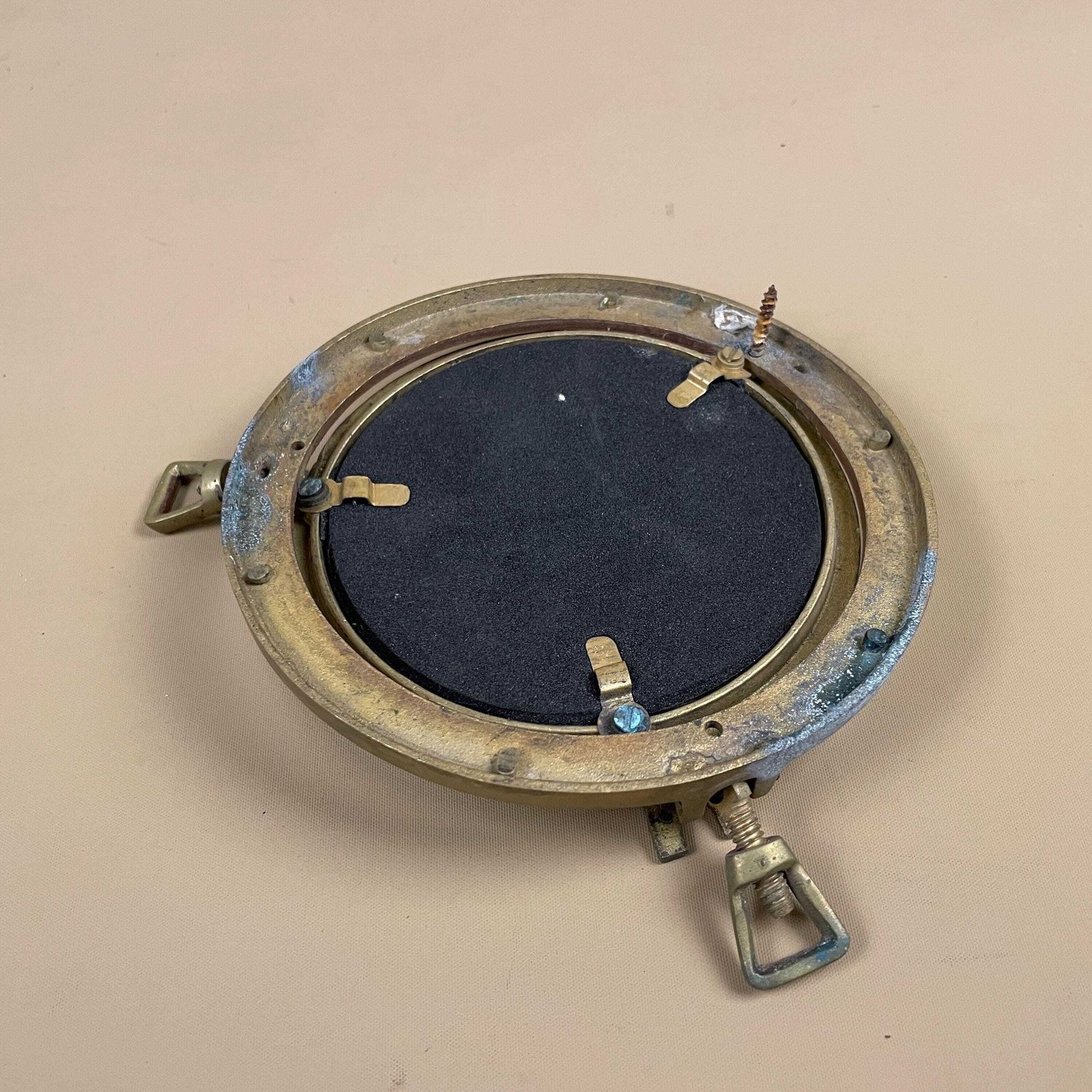 photo for sale Vintage Brass Porthole Wall Mirror Nautical Maritime Ship Style Small Round Industrial Coastal Decor Seaside Cabin Mirror Marine Wall Art