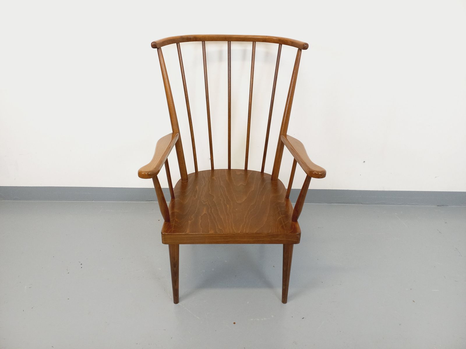 Baumann Wooden Fan Armchair, 1960s