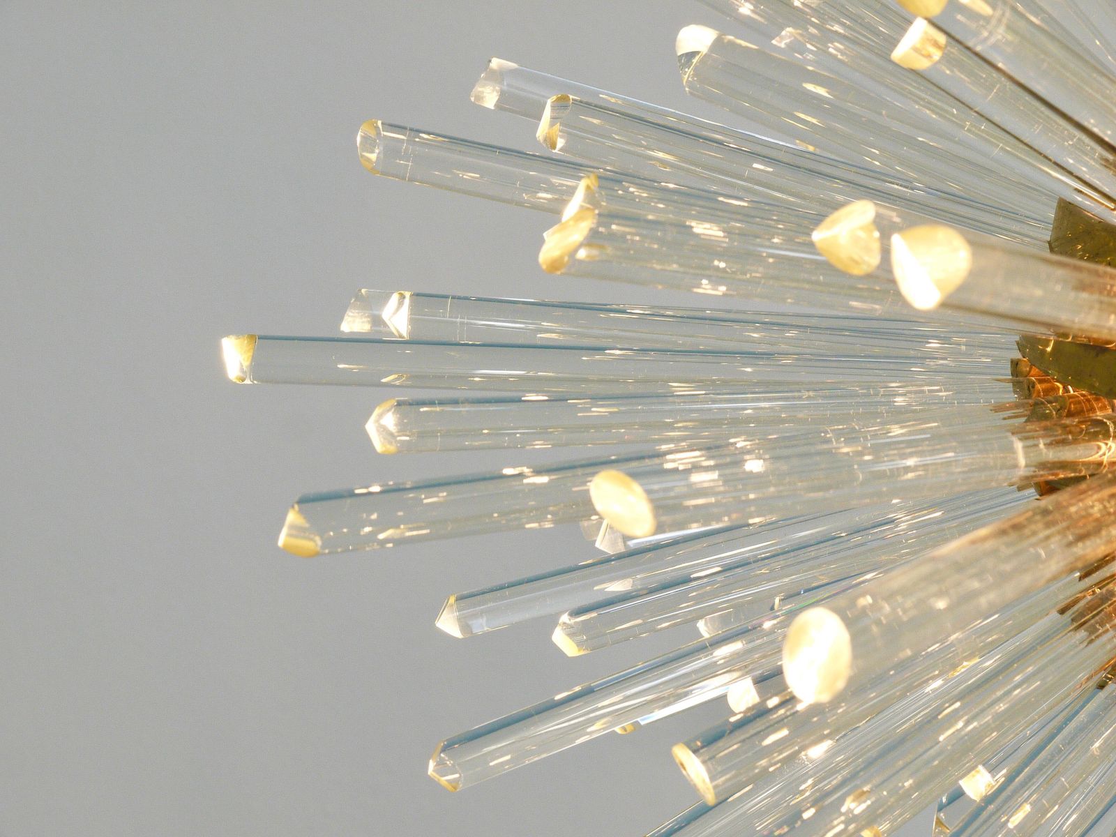 Bakalowits Miracle Sputnik Brass Chandelier With Crystal Glass Rods, 1960s photo Lighting
