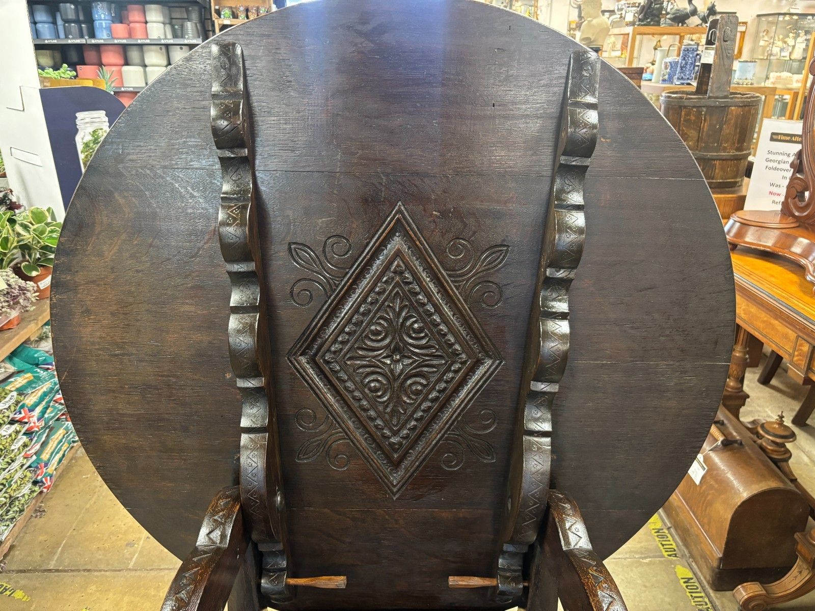 Antique Carved Oak Monks Chair/ Seat Metamorphic Chair Table photo furniture
