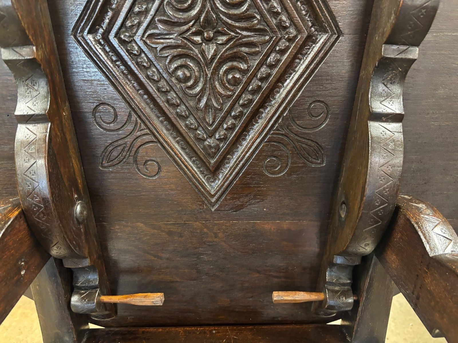 Antique Carved Oak Monks Chair/ Seat Metamorphic Chair Table photo 245.0