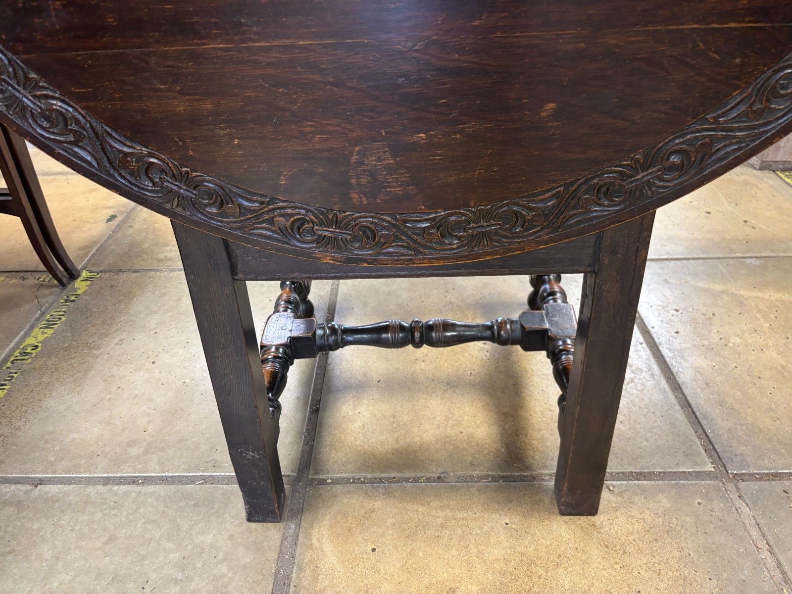 photo buy Antique Carved Oak Monks Chair/ Seat Metamorphic Chair Table