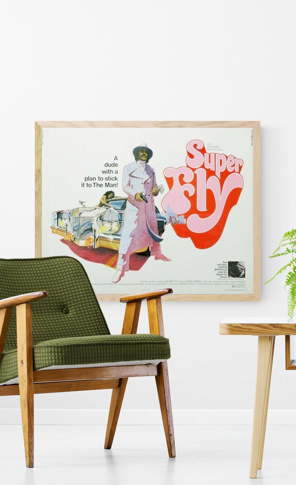 Original Super Fly 1972 Us Half Sheet photo furniture