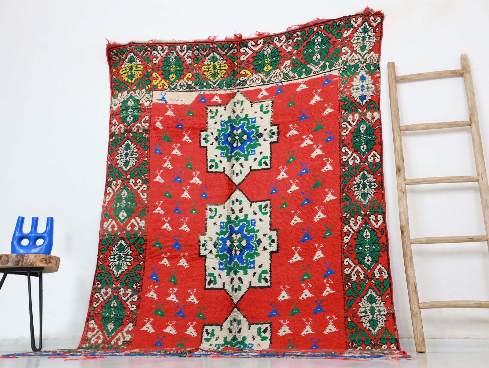Anqa Vintage Moroccan Rug 5'2" X 8'2" photo for sale