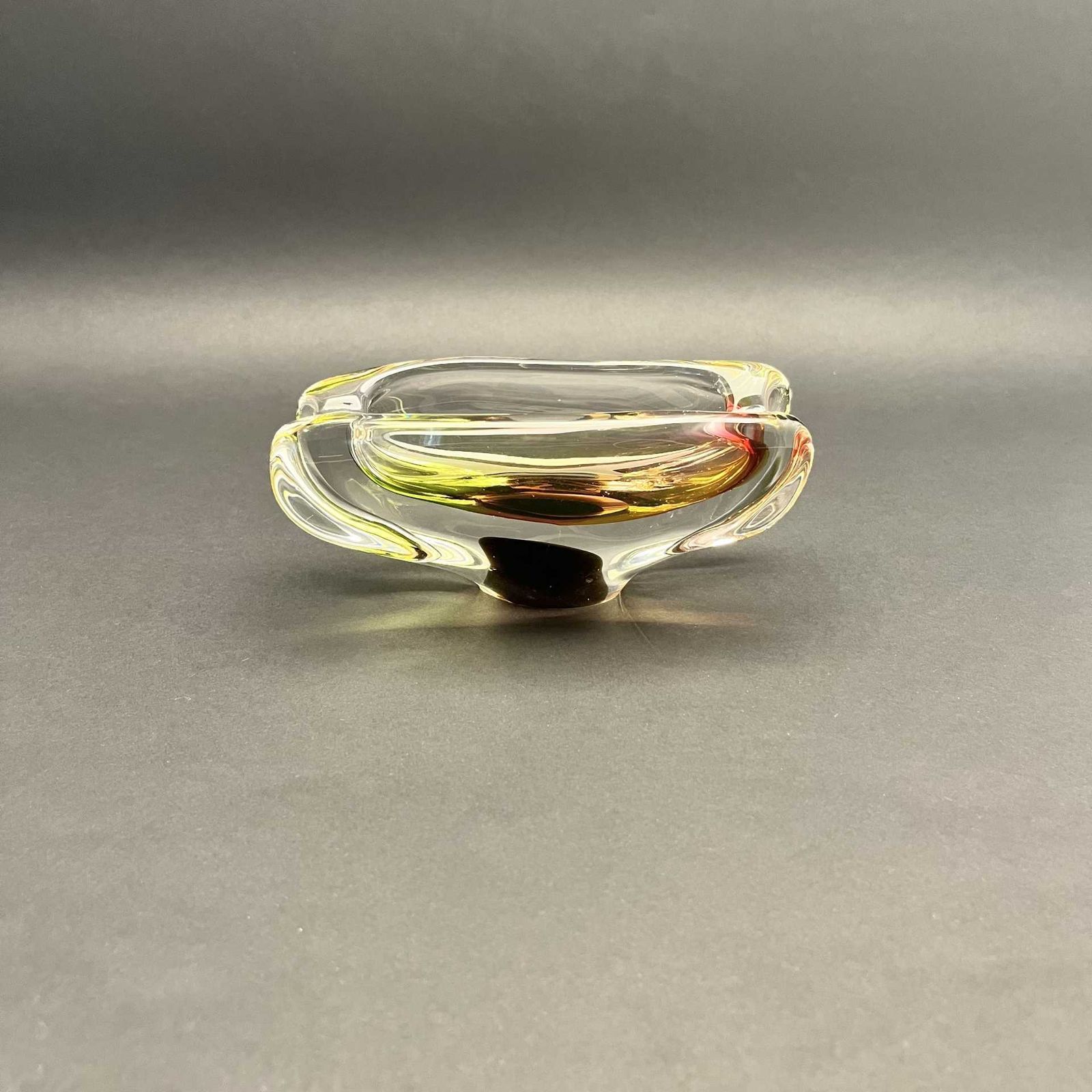 Art Glass Ashtray Attributed To Josef Rozinek For Novy Bor, 1960s photo vintage