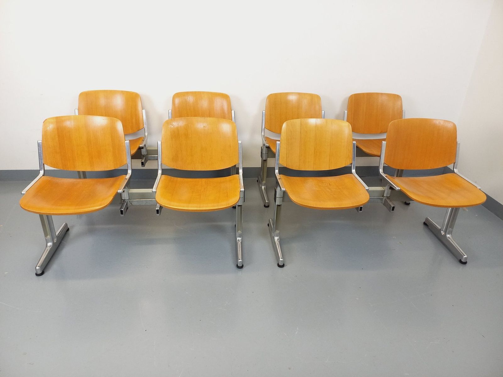 4 Giancarlo Piretti Benches For Castelli In Wood And Aluminum photo furniture