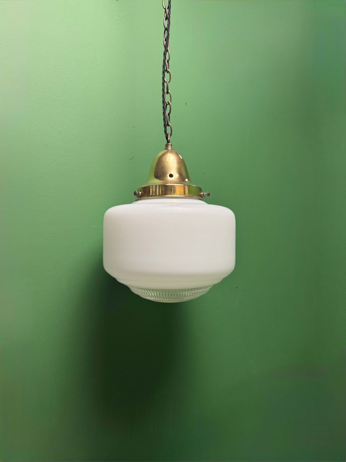 1930s Opaline Pendant Lights With Original Diffusers photo for sale