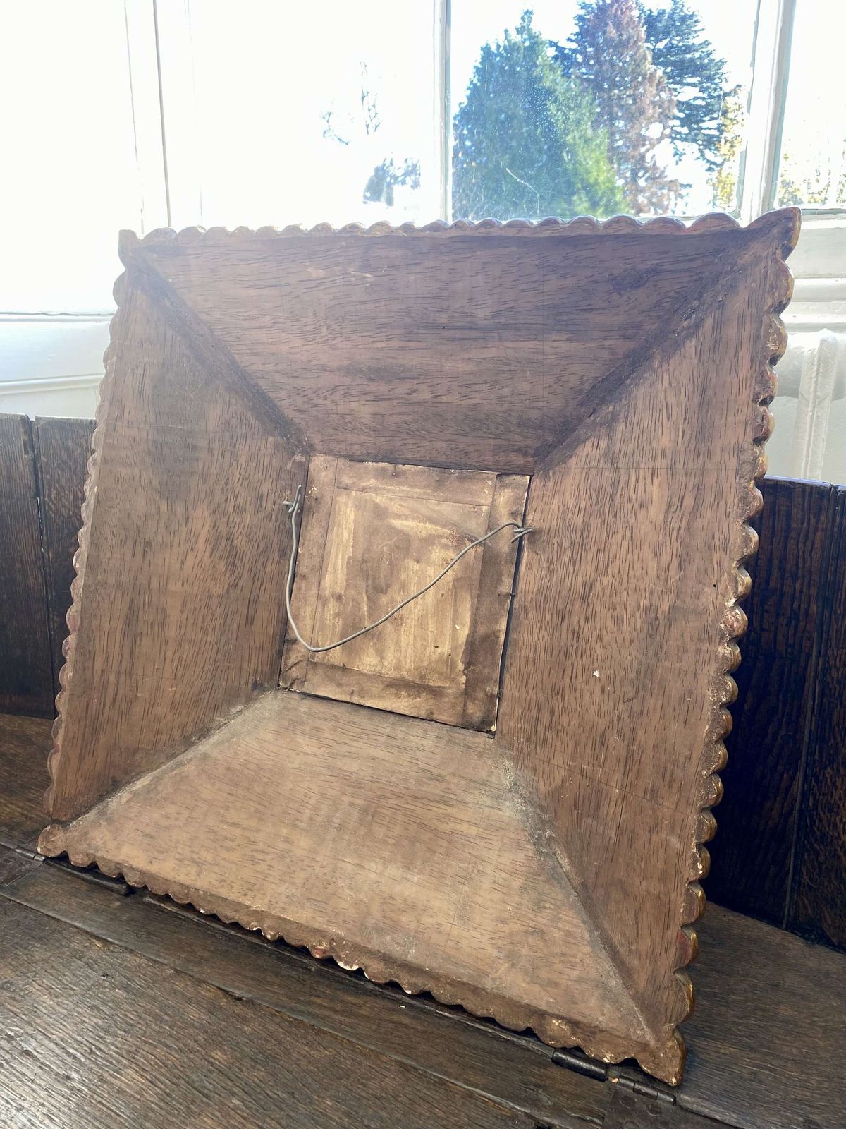 photo buy Spanish Colonial Gilt Carved Wood Mirror With Mosaic Mirror Inlays