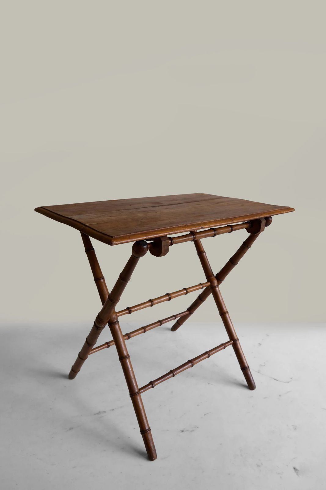 Antique French Faux Bamboo Folding Table, C1890 photo vinterior