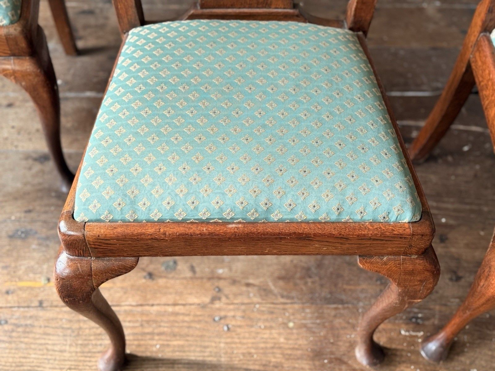 photo furniture Set Of 6 Antique Chippendale Style  Drp In Seats Dining Chairs Circa 1800's