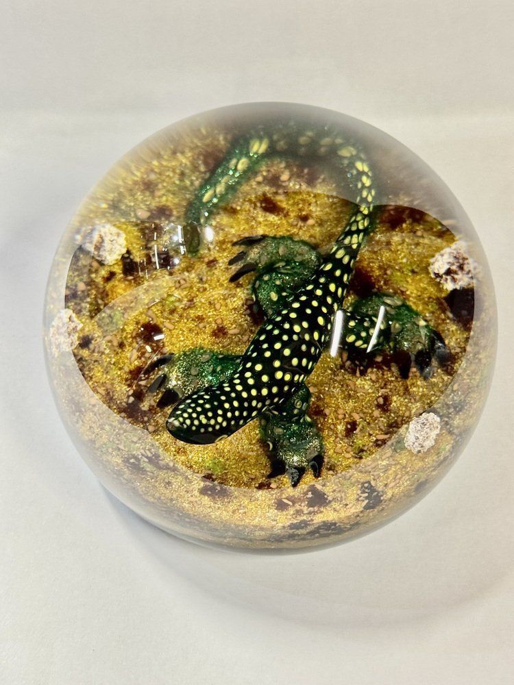 photo furniture Art Glass Paperweight By William Manson, 1980s