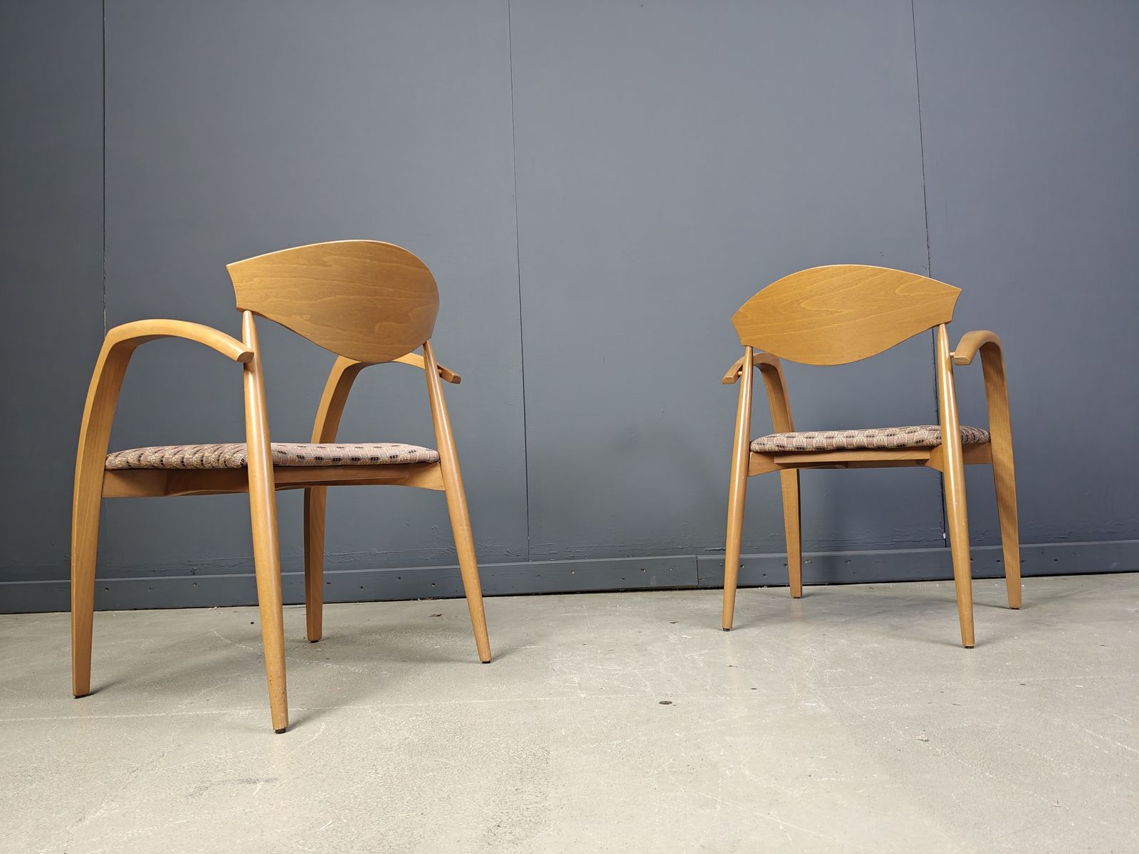 Vintage Spanish Wooden  Armchairs, 1990s Set Of 6 photo for sale