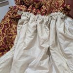 Gold And Terracotta Damask Tape Top Second Hand Curtains With Fringing W447 D236 photo furniture