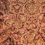 Gold And Terracotta Damask Tape Top Second Hand Curtains With Fringing W447 D236 photo vinterior