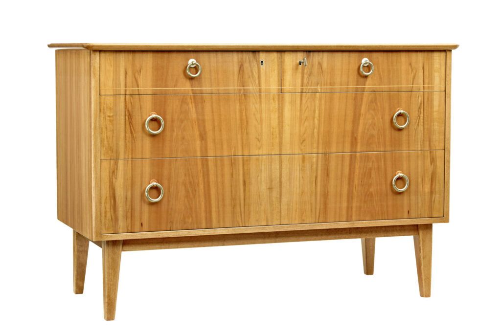 Swedish Mid Century Walnut Chest Of Drawers By Bodafors