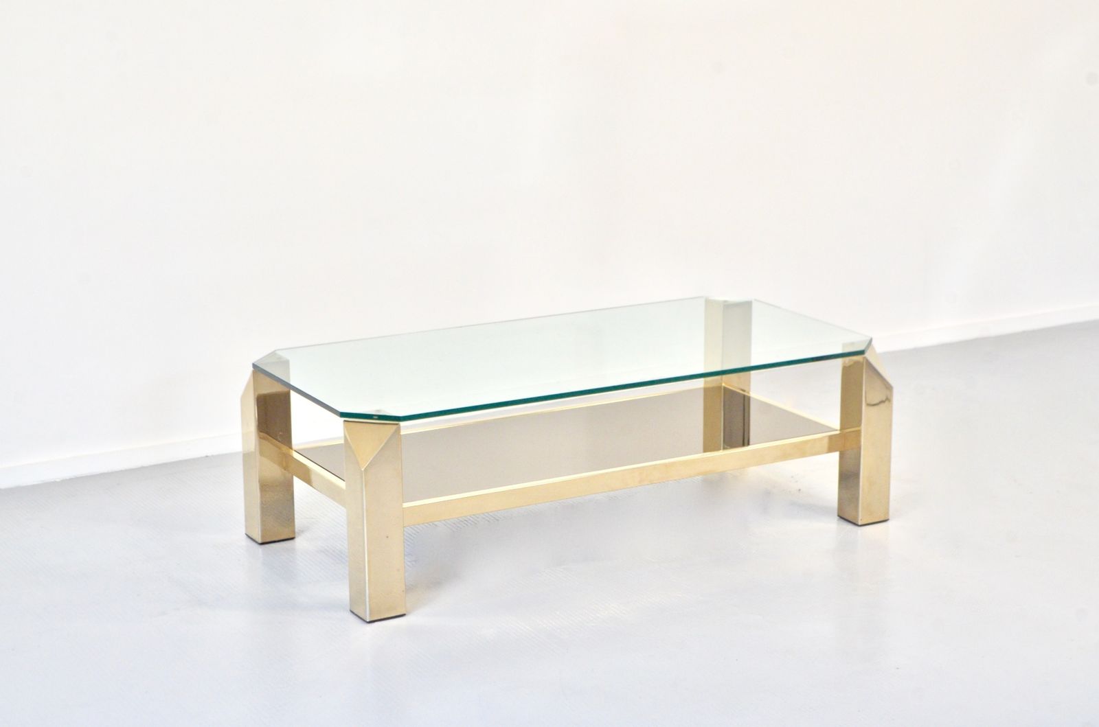 23kt Gold Plated Midcentury Coffee Table By Belgo Chrome. Vintage / Modern / Retro photo furniture