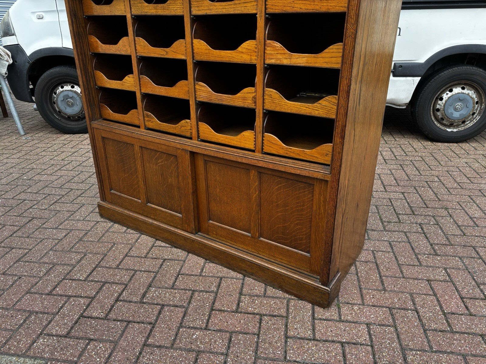 Edwardian Oak Haberdashery Cabinet With 32 Pull Out Drawers. Cupboards Below. photo buy