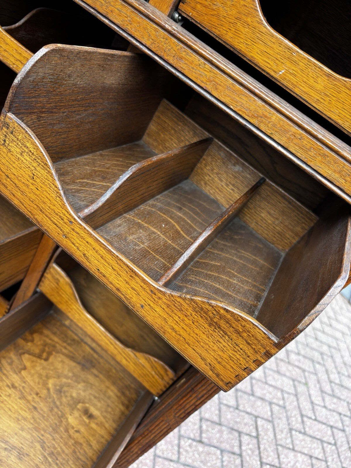 photo furniture Edwardian Oak Haberdashery Cabinet With 32 Pull Out Drawers. Cupboards Below.
