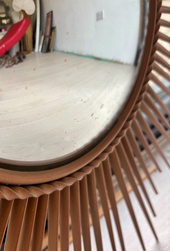Large Vintage Chaty Vallauris Sunburst Mirror photo buy