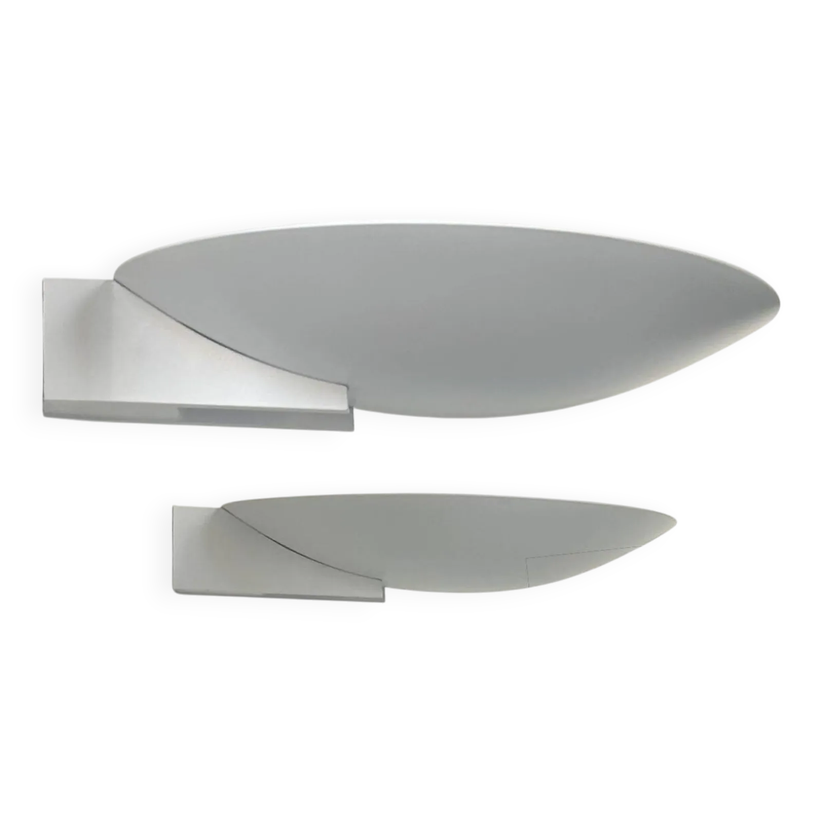Pair Of Vintage Modernist Disderot Wall Lights In White Lacquered Metal, France,