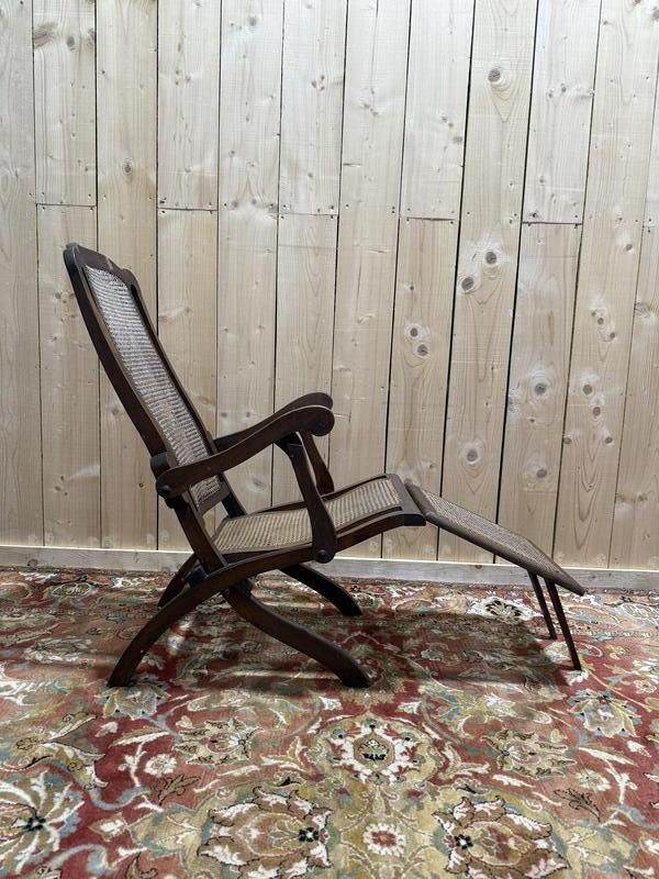 Chaise Longue De Bateau Pliable En Cannage photo Furniture