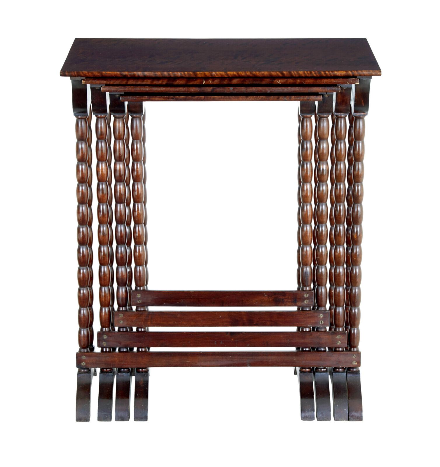 Nest Of 4 Mid Century Scandinavian Birch Tables photo Furniture