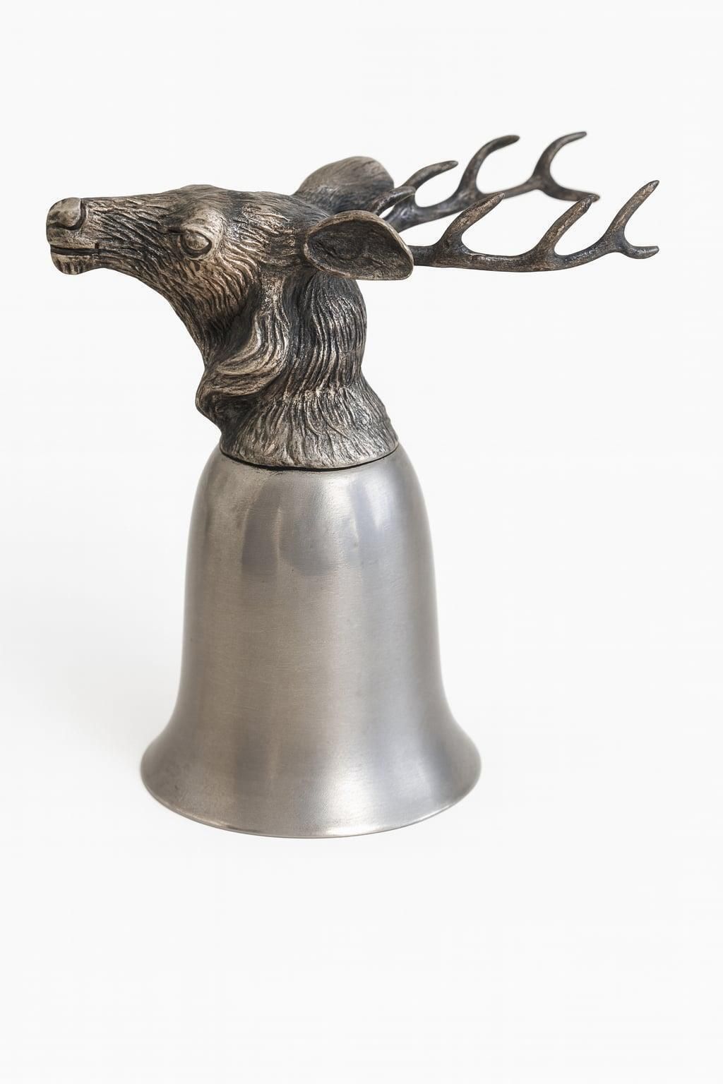 Vintage Mauro Manetti Stag Stirrup Cup: Verzilverde Italiaanse Beker photo furniture