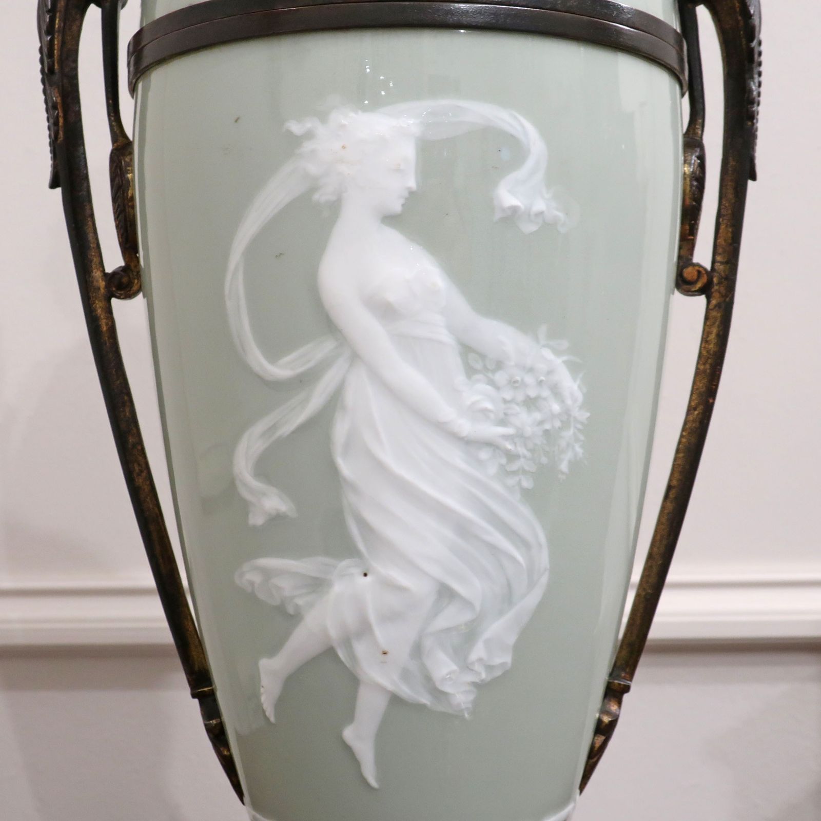 French Pate Sur Pate Neoclassical Style Porcelain Table Lamp photo Lighting