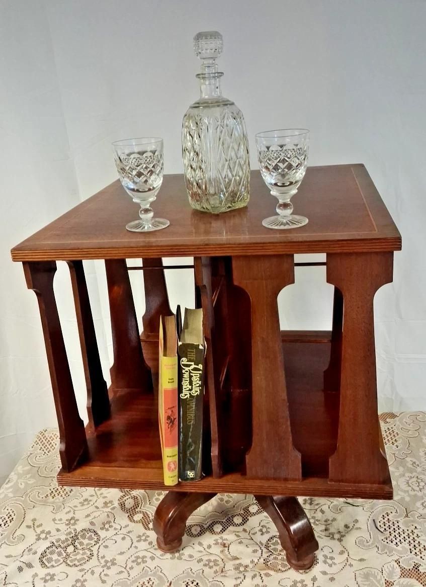 Antique Edwardian Mahogany Revolving Bookcase photo furniture