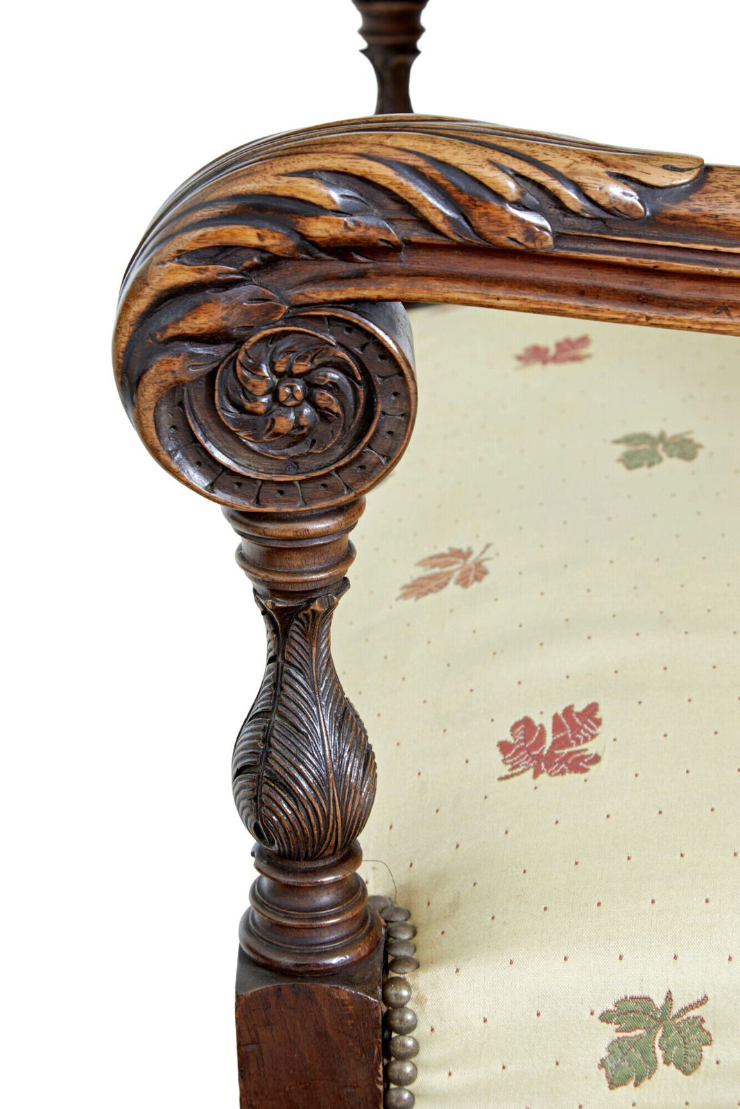 Pair Of 19th Century French Carved Walnut Armchairs photo for sale