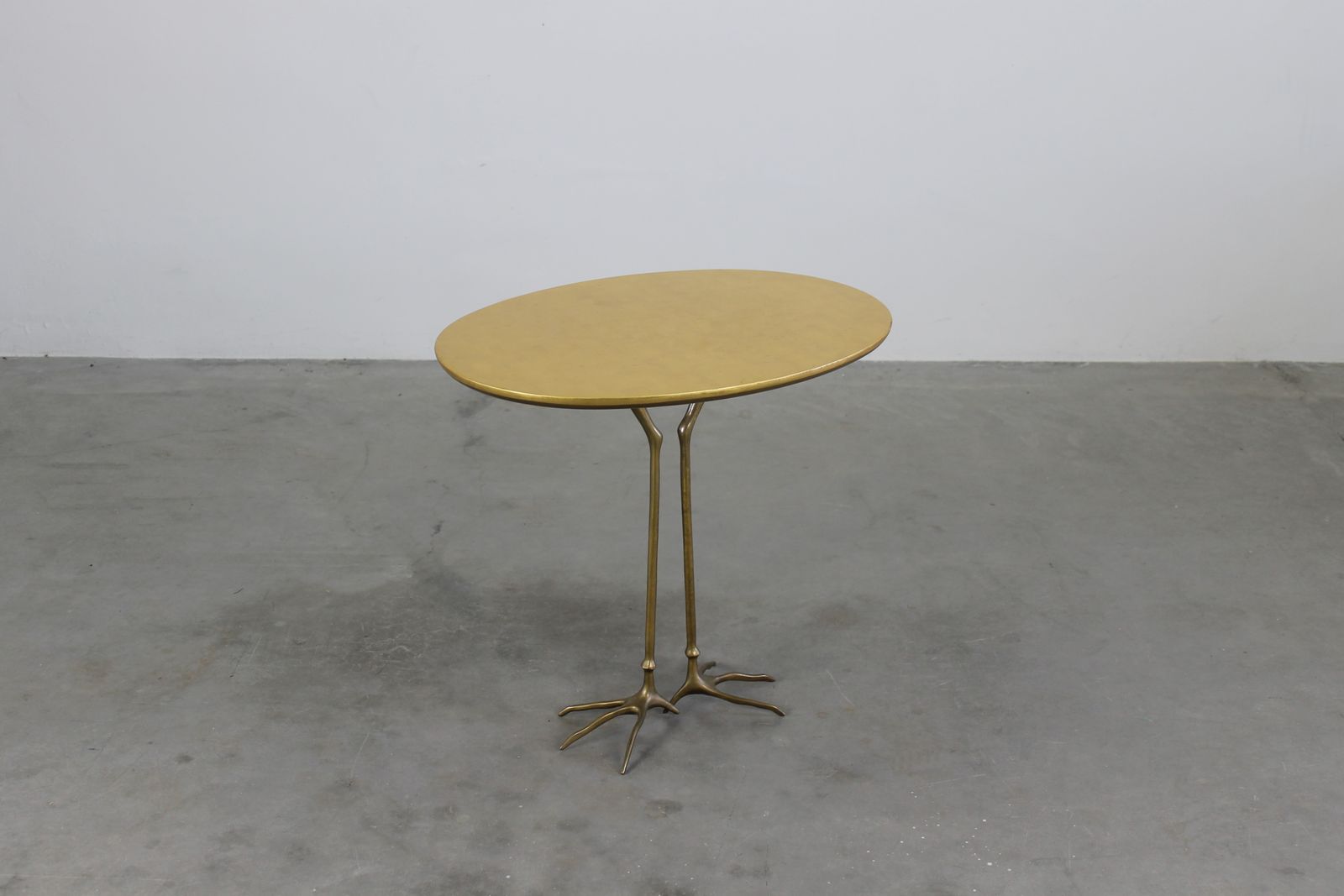 Meret Oppenheim Traccia Side Table In Wood Gold Leaf And Bronze By Gavina 1980s