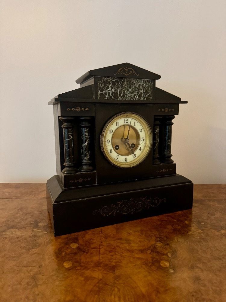 Quality Antique Eight Day Marble Mantle Clock photo furniture