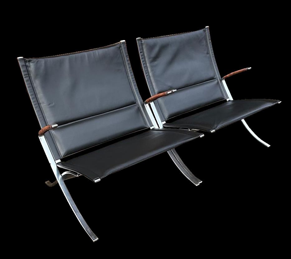 Pair Of Fk82 Or 'X' Chairs By Fabricius And Kastholm For Alfred Kill photo Furniture