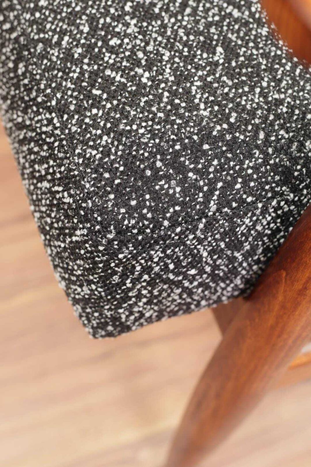 photo for sale Scandinavian Lounge Chair Vintage Black Boucle, Mid Century Design, 1960