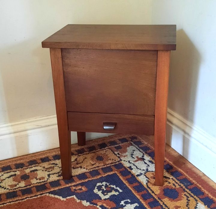 Vintage Solid Mahogany Sewing Box With Drawer Lamp Table Side Table Bedside photo for sale