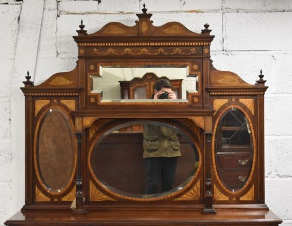 Victorian Mahogany Inlaid Sideboard photo for sale