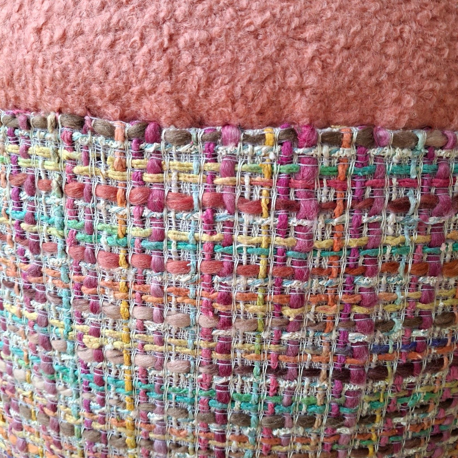 Fab Vintage Retro 70s Cocktail Bedroom Tub Chair Coral Boucle Multicolour Tweed photo Furniture