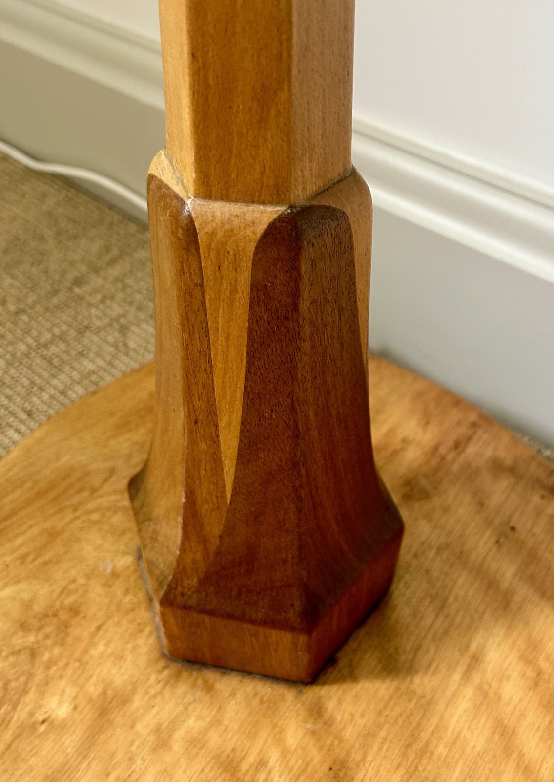 Art Deco Wood Marquetry Style Floor Lamp In Style Of  Heals photo buy