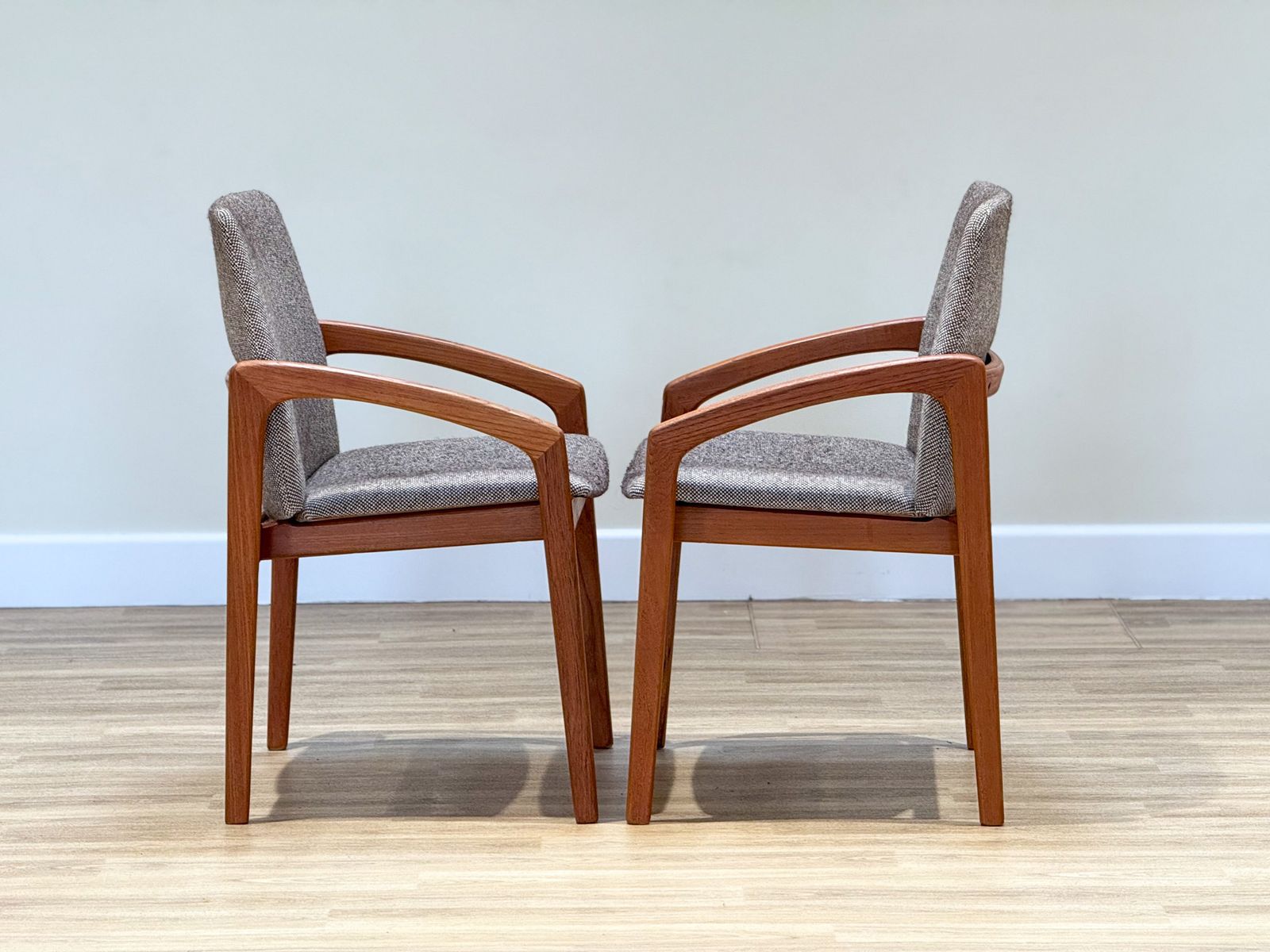 1600.0 Set Of Danish Dining Chairs By Henning Kjaernulf For Korup Stolfabric Model 23. photo
