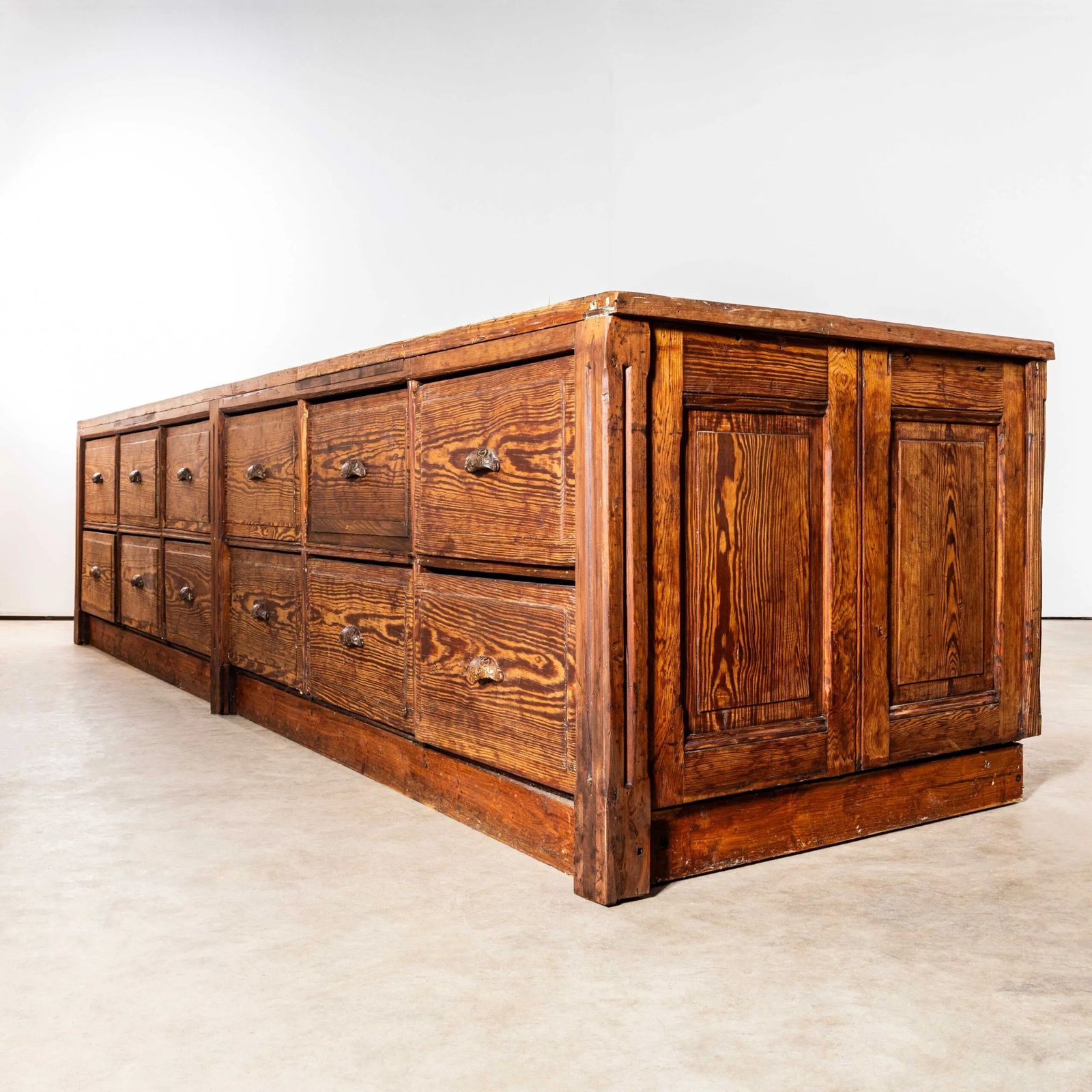 1940’s Very Large French Hardware Bank Of Drawers – Twelve Drawers