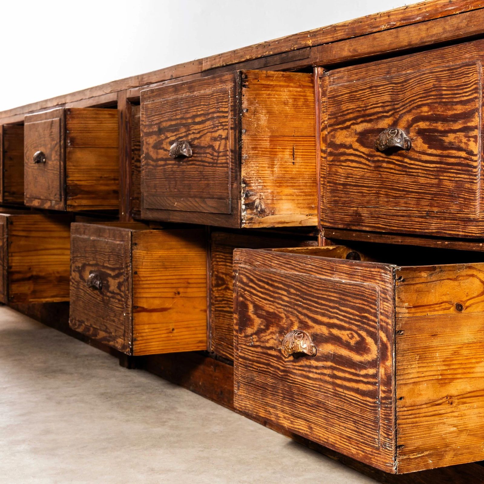 1940’s Very Large French Hardware Bank Of Drawers – Twelve Drawers photo buy