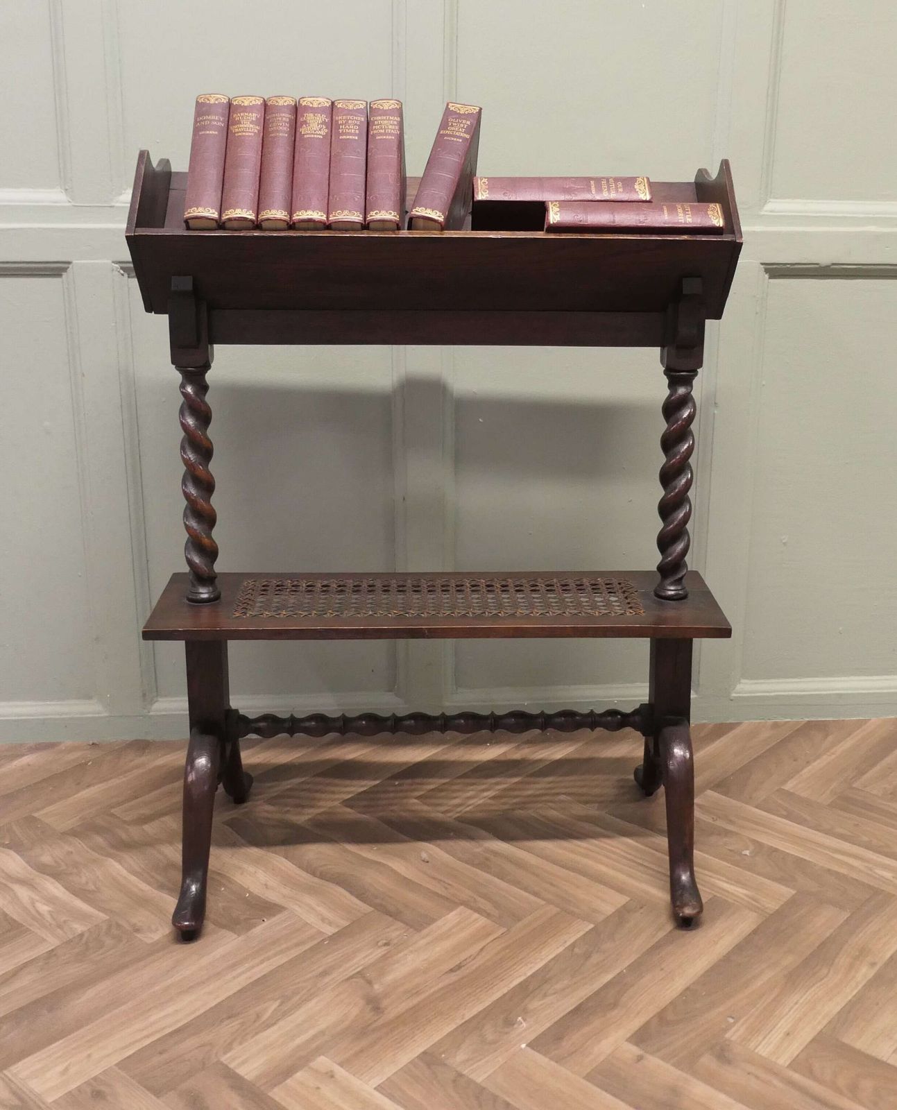 Arts And Crafts Open Front Oak Slope Shelf Bookcase photo furniture